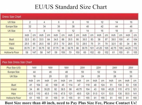 Wedding Gown Size Chart