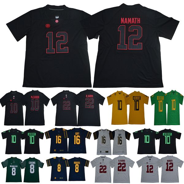 

Mens 2018 NCAA Rodgers 8 McCARRON 10 Herbert D. harris 34 Cousins 8 Namath 12 Goff 16 College Football Jerseys