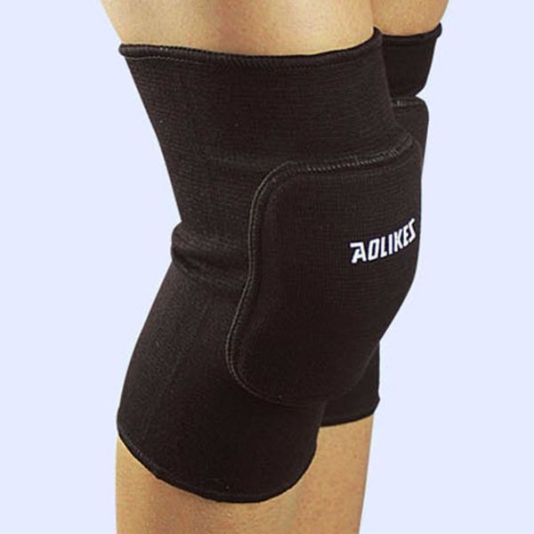 

1pair adults elastic knee guard foam pad brace support protector sport exercise, Black;gray