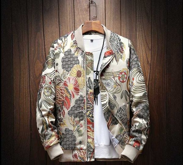 

japanese embroidery men jacket coat man hip hop streetwear men jacket coat bomber clothes 2019 sping new, Black;brown