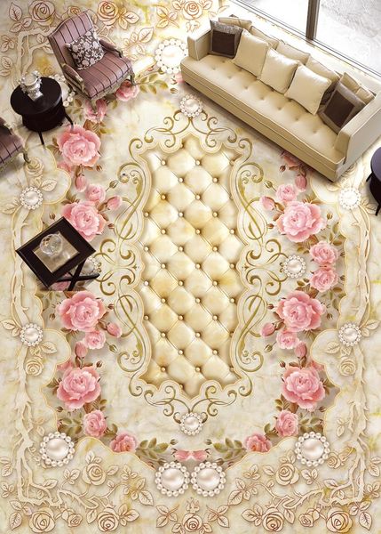 

self-adhesive] 3d floor tile flower 1391 floor wallpaper mural wall print decal wall murals