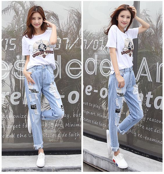 

lake blue the fashion leisure jeans are female