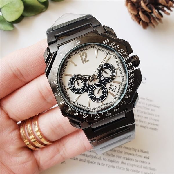 

luxury men's multi-function watch 42mm satch men brand quartz waterproof watch mens designer watches maserati montres pour hommes, Slivery;brown