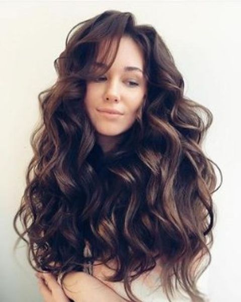 

european and american factory direct cross-border wig fluffy long curly hair wig high temperature silk chemical fiber wig, Black