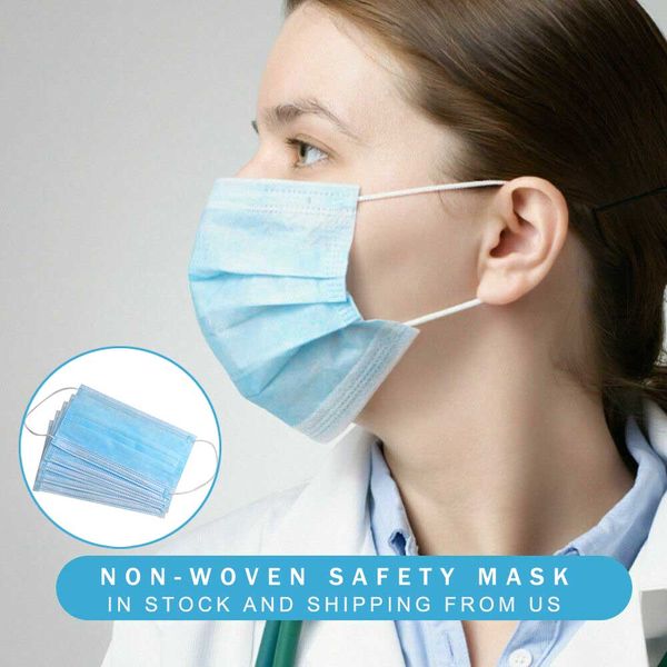 

non woven disposable face mask 3 layer hanging ear dust filter safety elastic facial dust-proof safety masks