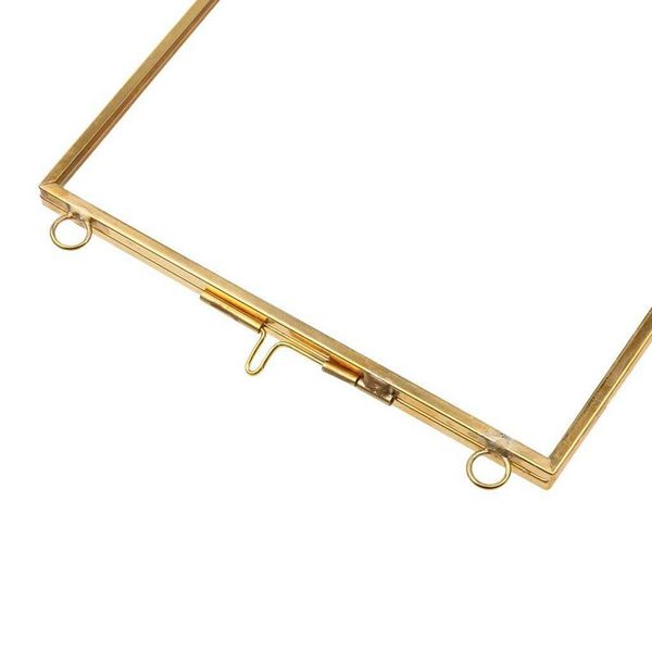 

vintage hanging metal p frame + glass and 2 glass side gold + transparent