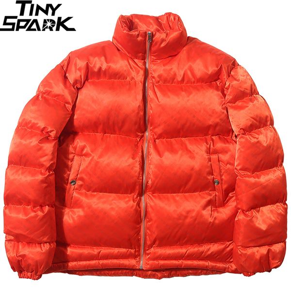 

2019 hip hop jacket parka reflective letter full print streetwear men windbreaker harajuku winter padded jacket coat outwear new, Black