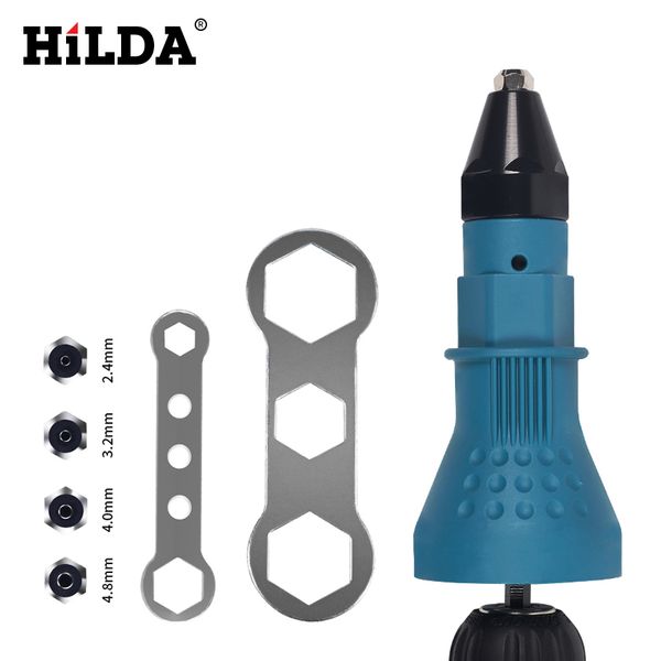 

hilda electric rivet nut gun riveting tool cordless riveting drill adaptor insert nut tool drill adapter 2.4mm-4.8mm