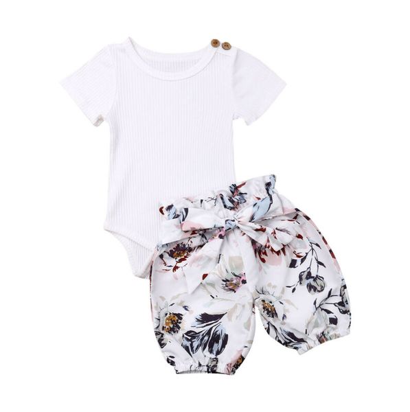 

0-24m newborn baby girl clothes romper floral pants summer outfits set baby clothes, Pink;blue