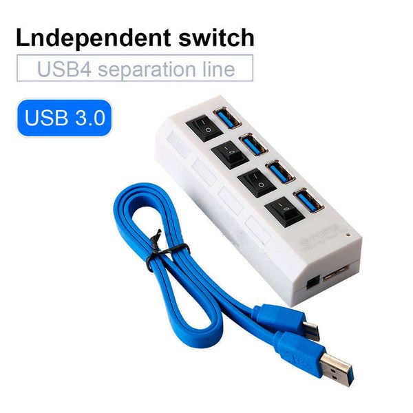 

car 4 port usb 3.0 splitter hub usb switchable led diode with cable for pc lapone