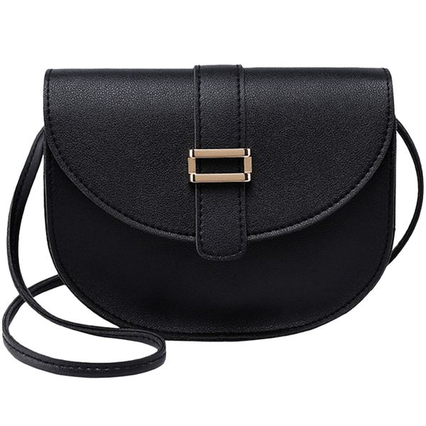 

female bag semi-circle arch tongue single shoulder mobile phone small bag black