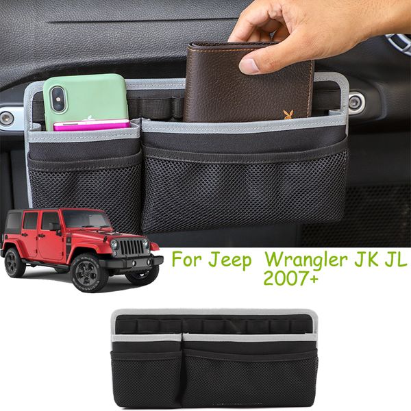 Grey Storage Bag, Bolsa de armazenamento, o Monte de Passageiros Grab Handle Para Jeep Wrangler JK JL TJ 1997-2018 + Car Acessórios Handle