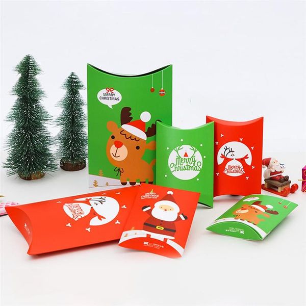 

15pcs xmas cookies boxes creative cartoon portable pillow shape box gift case candy gift boxes for christmas party supplies