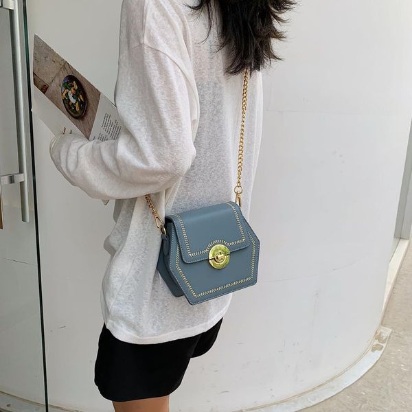 

дизайнер-шестиугольник искусственная кожа crossbody сумки для женщин 2019 новая цепочка плеча messenger сумка женские дорожные кошельки и су