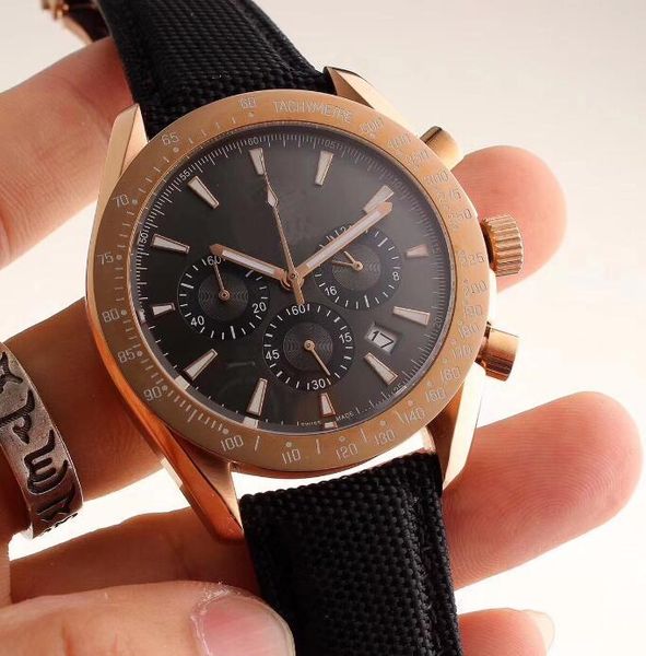 

роскошные дизайнерские мужские часы om speed series 8 стилей сапфировый циферблат хронографа 42 мм нейлон тканый ремешок vk кварцевый хроног, Black;gray