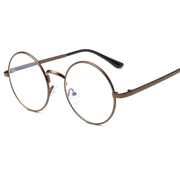 Оптовые Круглый очки Прозрачный для компьютерной линзы металлического каркаса EyeglaWomen Мужчины Анти Blue Ray óculos De Грау зрелищ