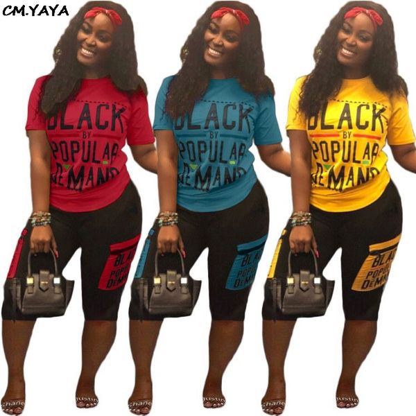 

2020 women summer popular smart letter print o-neck tee knee length pants suit two piece set sporting tracksuit gllsd8332, White