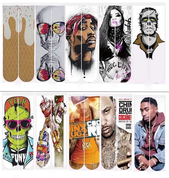 

DHL 3D носки Дети Женщины Мужчины хип-хоп Носок 3D ODD хлопок скейтборд носки Печатные