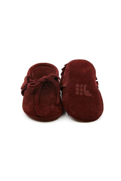 

yoyo junior burgundy suede genuine leather booties, Black;white
