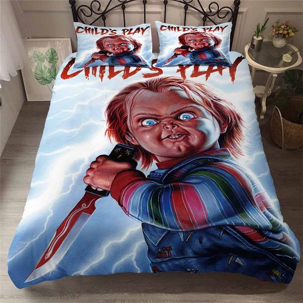 

helengili 3d bedding set horror movie print duvet cover set bedcloth with pillowcase bed home textiles #kbrw-12
