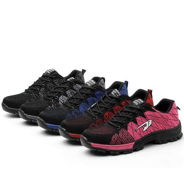 

breathable safety work shoes for men and women male steel toe cap boots construction shoes safety boots work anti-smashing, Black