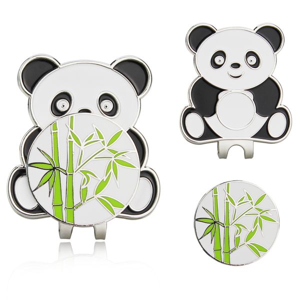 

panda - metal golf ball mark & magnetic hat clip, golf marker training aids golf accessories