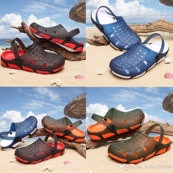 

мода jelly beach men повседневная сандалии пляжные тапочки мужской легкий вес летом eva садовые ботинки дышащие отверстия мужчин сандалии фл, Black
