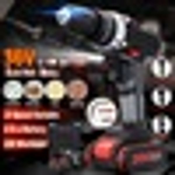 

36v 5000mah 450/1450r/min cordless lithium eletric drills impact power drill double speed w/ accessories