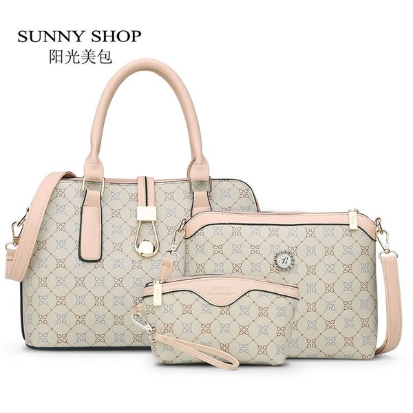 

sunny shop3 bag/set new mother handbag brand designer women bag letter striped fashion femal bags shoulder bags gift for mother