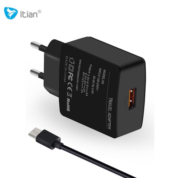 

itian k6 qc 3.0 charging adapter micro usb cable set