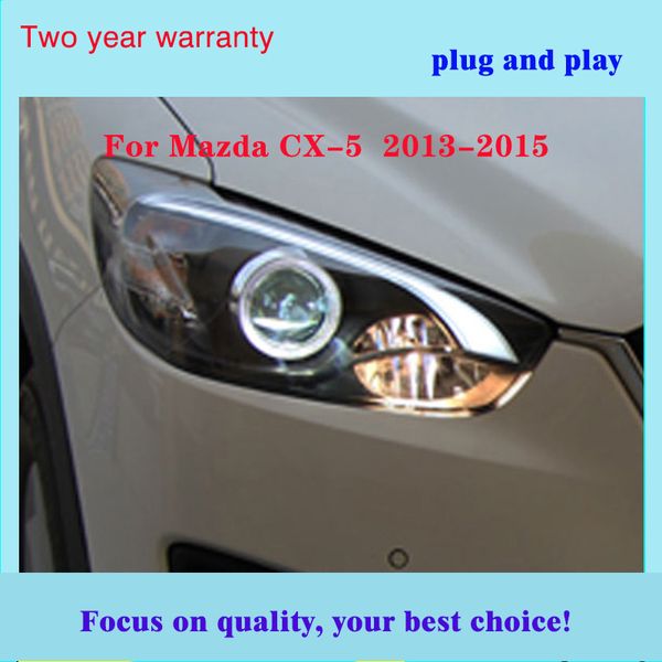 

car styling head lamp case for 2013-2015 cx-5 headlights led headlight drl lens double beam bi-xenon hid car accessories