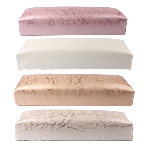 

nail art equipment manicure hand pillow rectangle pu leather rest for nails cushion salon holder armrest a, Silver
