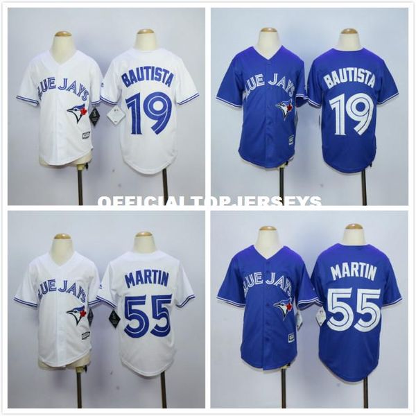 

youth #19 jose bautista #20 josh donaldson #55 russell martin jersey blue white, Black;blue
