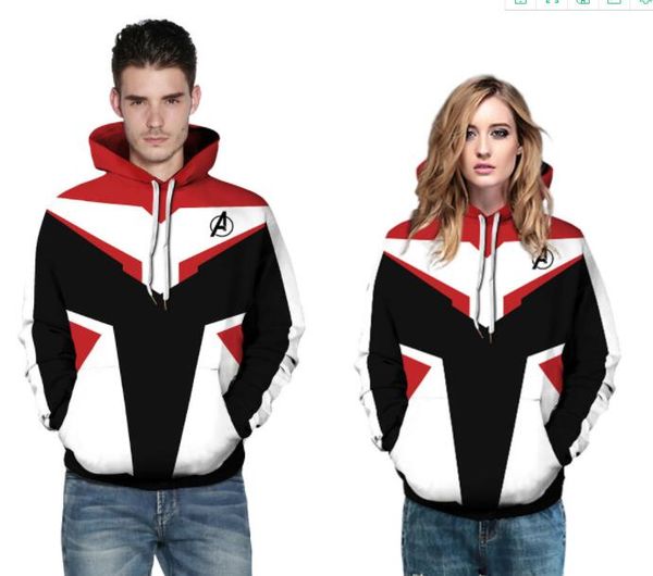 

men 3d hoodies endgame cosplay movie costume sweatshirt iron man pullover, Black