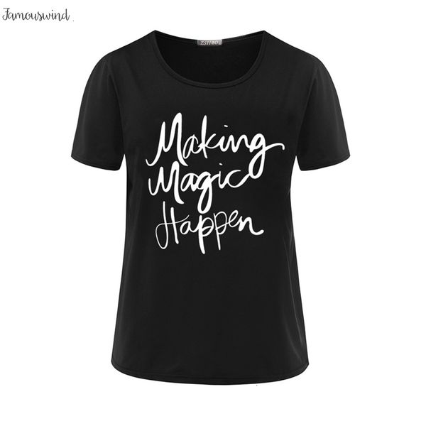 

сделать волшебную рубашку аппликации happen женщины для печатной tshirt camisetas poleras женского t shirt женщина tee tops casual женского, White