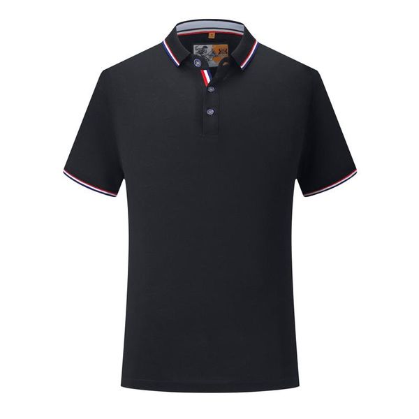 

sd 20035 cf young men's high-end silk cotton striped short-sleeved breathable moisture is not easy to deform blue polo shirt, Black