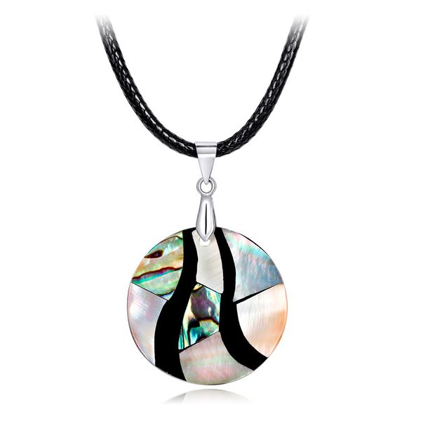 

wholesale natural abalone shell pendant necklace concise personality baitao ladies european and american jewelry stxl035, Silver