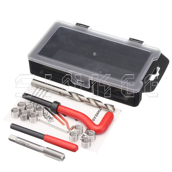 

15 piece thread repair recoil insert kit drill tap installation kit car garage tools m10 x 1.25 sk1051-5