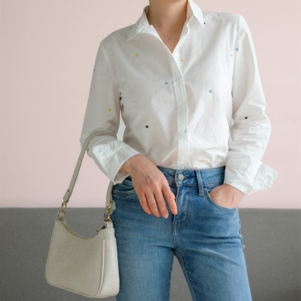 

love embroiderey shirt women white casual blouse female long sleeves