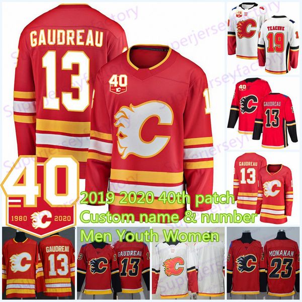 

2019 2020 Calgary Flames 40th Jersey 13 Johnny Gaudreau 3 Sean Monahan Jaromir Jagr 5 Mark Giordano 23 Sean Monahan 68 Jagr Hockey Jersey