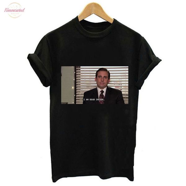 

office michael scott i am dead inside quotes print funny printed tshirt white short sleeve o neck women tee tumblr harajuku casual