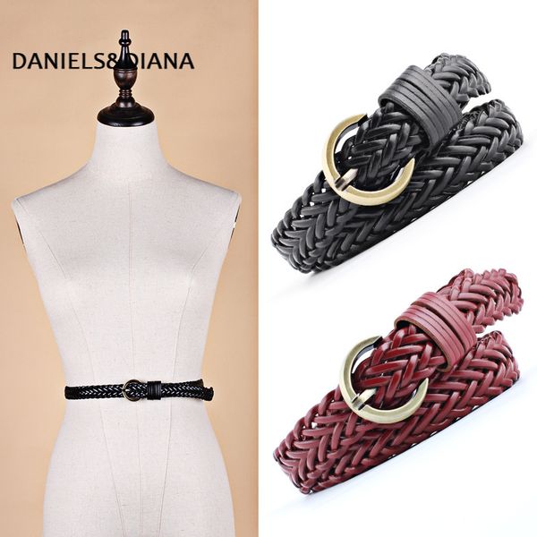 

men and women belt genuine leather female belt woven knitted quality male luxury strap belts cummerbund dropshipping, Black;brown