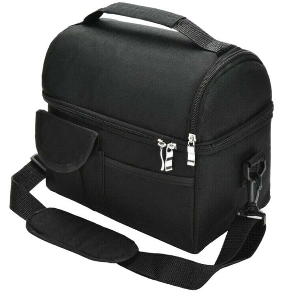 

insulated travel reusable lunch bag leakproof multifunctional tote picnic cooler fresh keeping office double layer oxford cloth, Blue;pink