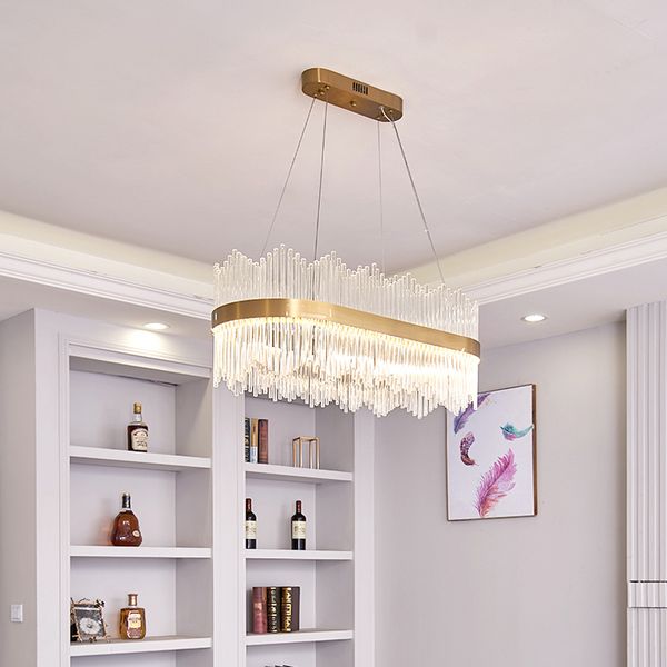 

стеклянные люстры освещение ресторана виллы гостиной спальня столовая комната роскошь современный водить подвесные светильники золотые подве