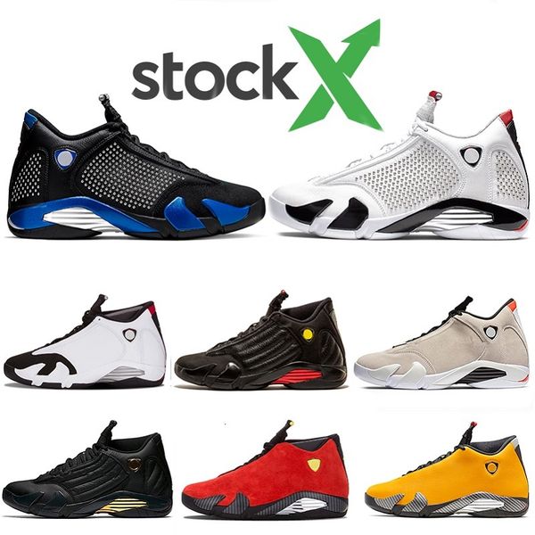 

stock x thunder 14s 14 mens basketball shoes varsity royal university red candy cane desert sand xvi men sports trainers designer sneakers, Black