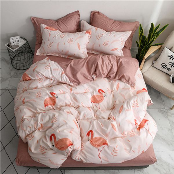 

bedding set luxury leaves starry sky 4pcs family set duvet cover pillowcase boy room flat bed sheet,no filler 2019 bed set ing