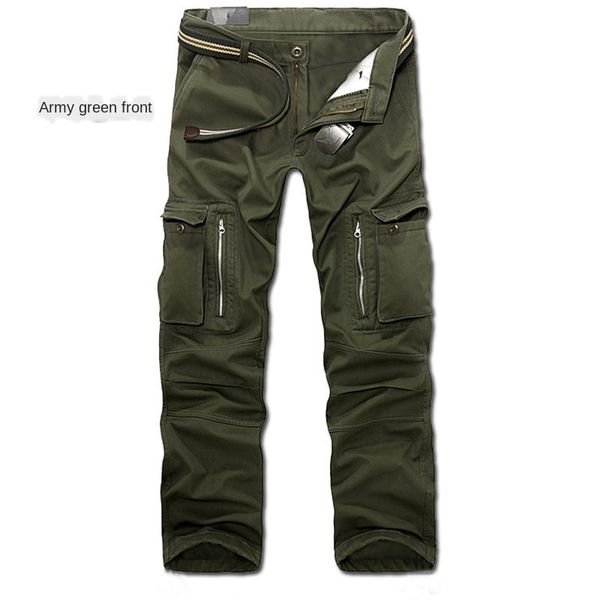 

mens designer washed overalls multi-bag casual large size pants, Black