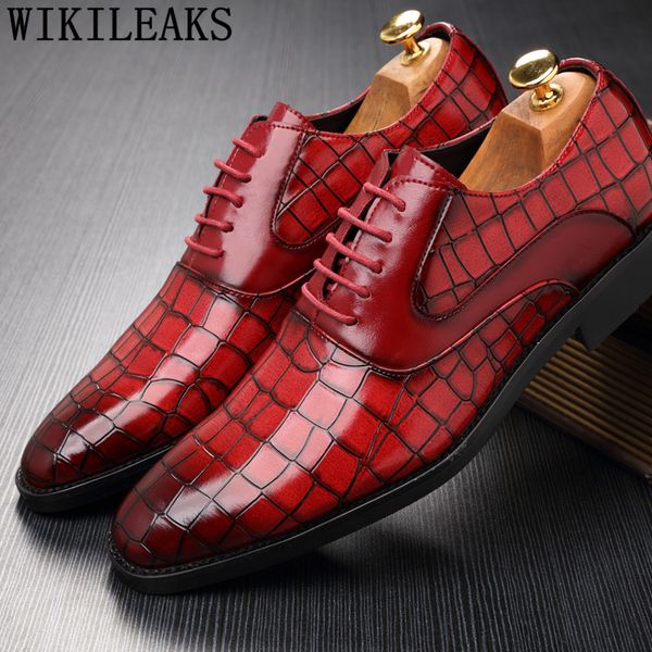 

crocodile shoes men oxford party shoes men elegant leather classic wedding dress zapatos de hombre de vestir formal, Black