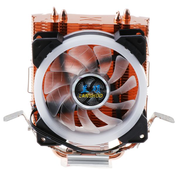 

2 heatpipe cpu air cooler cpu fan ultra quiet led fan 3pin 12v for deskcomputer