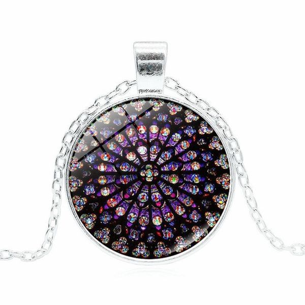 

victorian vault notre dame de paris necklaces rose window steampunk art gothic pendant necklace jewelry for women, Silver